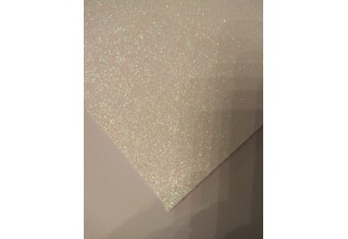 Экокожа (глиттер мелкий) 19,5*33 см цв. белый, цена за лист
